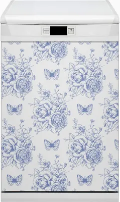 Produktbild von Abwaschbar 45x80 cm Geschirrspüle Magnetmatte Küche Dekorative  - Schmetterlinge Blumen