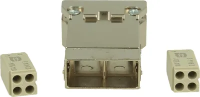 Produktbild von HARTING Han HMC MegaBit Modul für 2 Kabel Stifteinsatz (M) Crimpanschluss, 8-polig+Schirmung 50V, 10A - 1 Stück