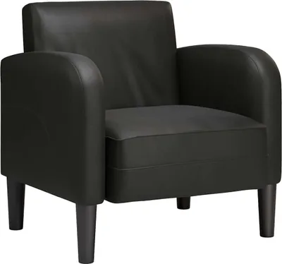 Zdjęcie produktu dla vidaXL Fotel z podłokietnikami czarny 54 cm imitacja skóry