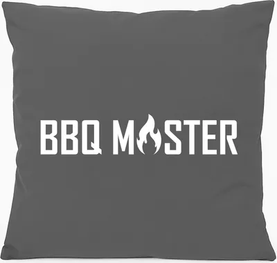 Produktbild von Huuraa Kissen BBQ Master Grillen 40x40cm mit Füllung Steel Grey Baumwolle Dekokissen Geschenkidee