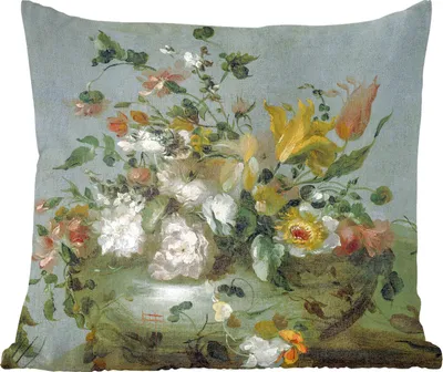 Produktbild von MuchoWow® Zierkissen Sofakissen Wohnzimmer Dekokissen 45x45 cm Blumen - Alte Meister - Barock - Schlafpolster - Polster für das Sofa
