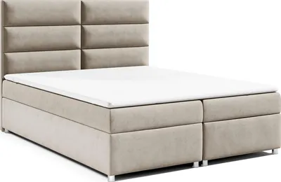 Produktbild von Best for Home Boxspringbett mit Bettkasten Trinity K-4 Bonellfederkern inkl. Topper, mit Lieferung, Aufbau & Entsorgung 200x200-Beige