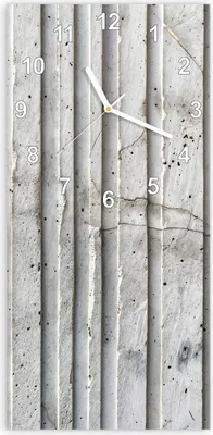 Produktbild von Wanduhr aus Glas mit Motiv Betonstruktur- 30 x 60 cm - inkl. Aufhängesystem