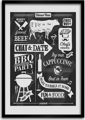 Produktbild von Bild - Bilderrahmen - 50 cm x 70 cm - MDF - Rahmen - Wandkunst Restaurant