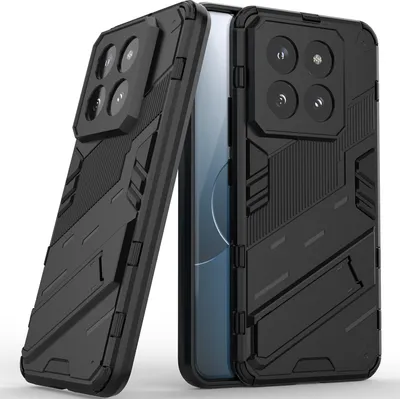 Produktbild von Armor Hülle für Xiaomi 14 Pro, Hybrid PC TPU Bumper Stoßfestes Schutzhülle mit Standfunktion Schwarz