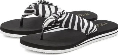 Produktbild von LASCANA Badezehentrenner Sandale, Badeschuh, Pantolette, Badelatsche, Flip Flop, Sommerschuh, schwarz/weiß Größe 41