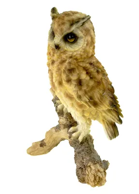 Produktbild von Braune Eule auf Ast stehend 21 cm Uhu Eule Tierfigur Vogel