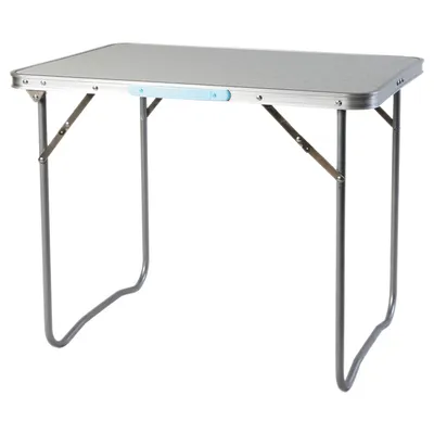 Image de Table de camping noire / blanche pliable avec poignée en alu. Dimensions