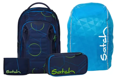 Produktbild von Satch, Schulrucksack-Set MATCH PLUS Blue Tech 4-teilig, ab. 5. Klasse