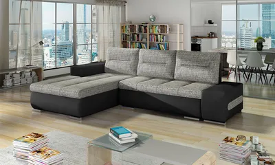 Produktbild von NABBI Ecksofa mit Zersetzung u Lagerraum Otelo L - Grauschwarz