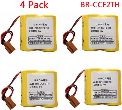 Obrázek produktu pro balení 4 nových 6V 5000mAh baterií BR-CCF2TH pro PLC FANUC A06B-6073-K001 s konektorem