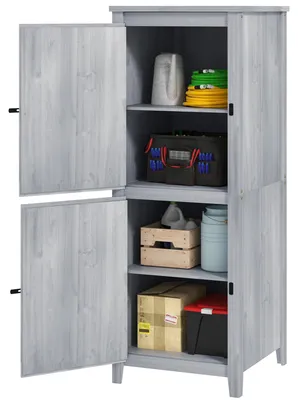 Immagine prodotto di Armadietto da giardino resistente alle intemperie – per riporre attrezzi da giardino | Colore: Grigio | Dimensioni: 60x60x160 cm