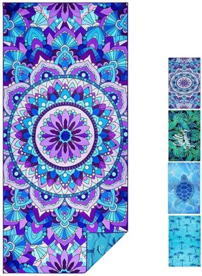 Produktbild von Unyqoos® Extra großes, leichtes Mikrofaser-Strandtuch 180 x 80 cm – schnelltrocknend & sandfrei für Strand, Pool, Camping und Reisen
