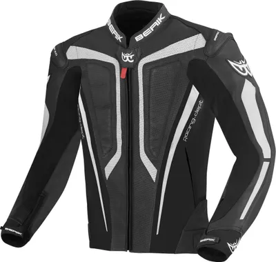 Obrázok produktu pre Kožená bunda na motorku Berik Street Pro, čierna/biela, 50