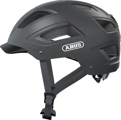 Produktbild von ABUS Stadthelm Hyban 2.0 - Fahrradhelm mit Rücklicht, ABS-Hartschale, guter Passform - für Damen und Herren - Titan (gräulich), Größe M (52-58 cm)