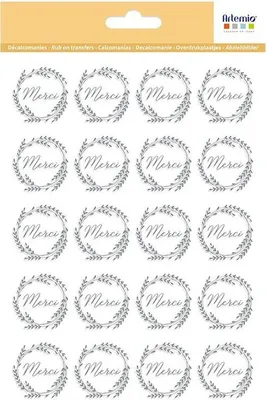 Image de 20 décalcomanies Merci - Argent