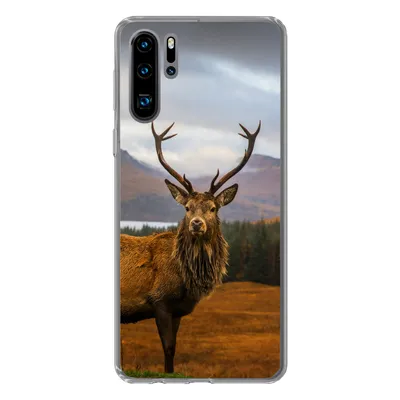 Produktbild von MuchoWow® Handyhülle Schutzhülle Hülle für Huawei P30 Pro Hirsche - Berge - Wasser - Landschaft - Tiere - Bäume Silikon Softcase Handy Hülle - Schutzdeckel