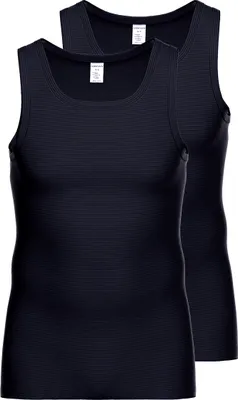 Produktbild von Ammann 2er Pack Baumwolle & More Unterhemd / Tanktop Klassische Schnittform, Angenehm auf der Haut, In feiner Ringeloptik