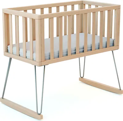 Immagine prodotto di JURABABY - Culla a dondolo neonati legno ONLY - Gris - 40 x 80 - 90 x 52 x 75 cm