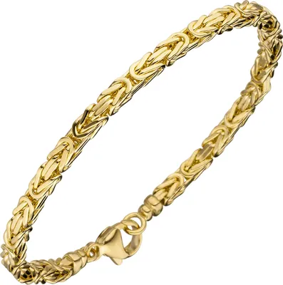 Produktbild von 3,2mm Königsarmband Armkette aus 585 Gold Gelbgold Armschmuck 19cm Goldarmband