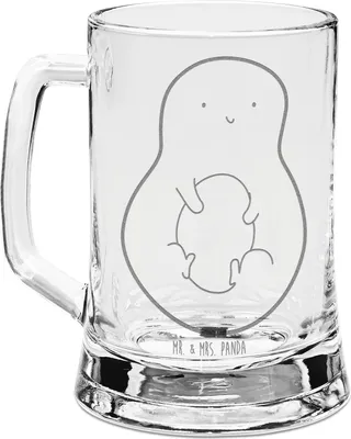 Produktbild von Mr. & Mrs. Panda Krug Avocado Kern - Transparent - Geschenk, Avokado, Glasbierkrug, Bierkrug Mit Gravur, glücklich, Seidel, Humpen, Glaskrug, Pflanze