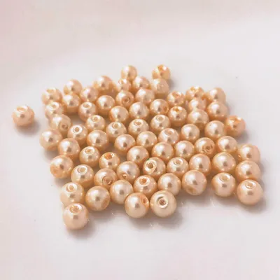 Zdjęcie produktu dla Koraliki szklane - typ "okrągły" - 20 g - 4 mm - łososiowy
