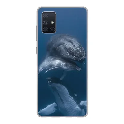 Produktbild von MuchoWow® Handyhülle Schutzhülle Hülle für Samsung Galaxy A71 Wale - Meer - Familie Silikon Softcase Handy Hülle - Kartenbesitzer