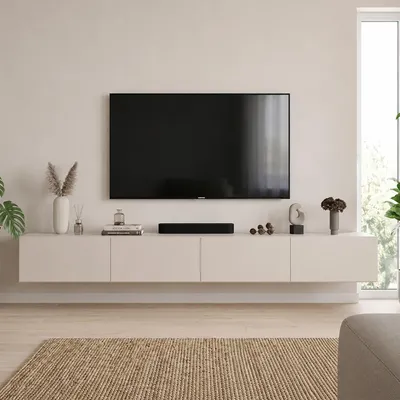 Produktbild von WEST TV-Lowboard 320 cm (2x 160cm), wandhängend, mit Stauraum, Kaschmir
