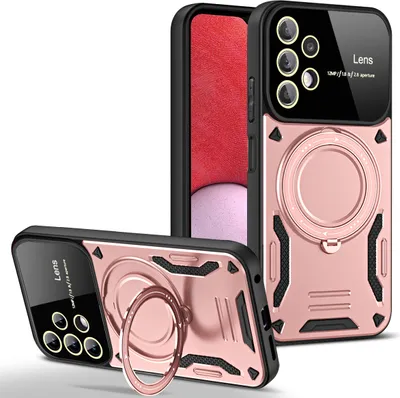 Produktbild von Rüstung Handyhülle für Samsung Galaxy A13 4G Dual-Layer Ringhalter Ständer Hülle Roségold