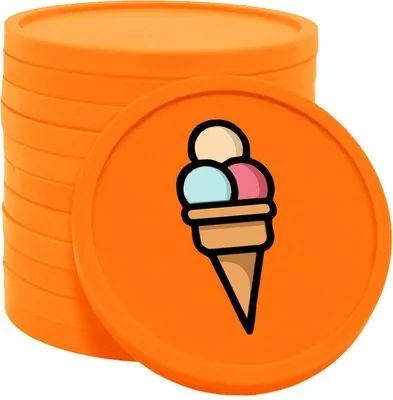 Immagine prodotto di Monete gelato CombiCraft arancioni Ø29mm stampate su un lato - 100 pezzi