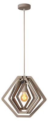 Produktbild von Pendelleuchte Metall Holz 335 cm breit H: max. 100 cm Taupe E27