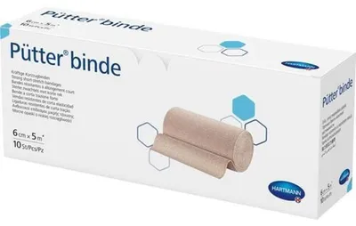 Productafbeelding van Hartmann Pütter-bind, compressie verband, 6 cm x 5 m | Verpakking (10 stuks)