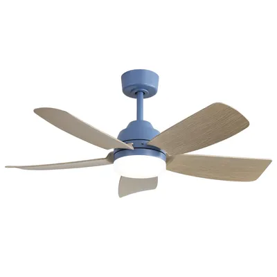 Image de Parrot Uncle 106 cm Ventilateur de plafond avec lumière LED 22W & télécommande, 5 pales ABS, moteur DC silencieux pour chambre, salon & bureau