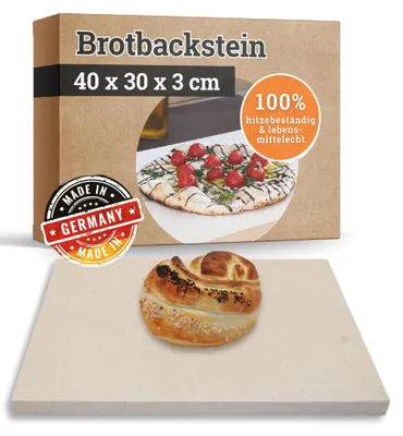 Produktbild von Brotbackstein 40 x 30 x 3 cm Schamotte