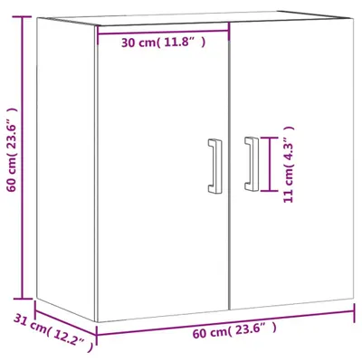 Produktbild von vidaXL Wandschrank Grau Sonoma 60x31x60 cm Holzwerkstoff
