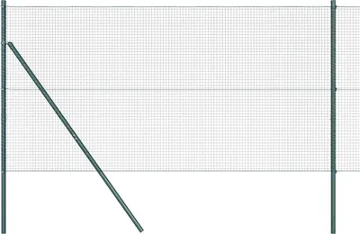 Zdjęcie produktu dla vidaXL Ogrodzenie zewnętrzne z drutu spawanego, mocowane do podłoża, 50 x 1,4 m, zielone siatki