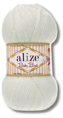 Productafbeelding van Alize 1x 100g Baby Best garen, anti-pluis, effen kleur, geschikt voor haken en breien (450)