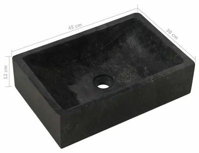 Obrázok produktu pre vidaXL Umývadlo 45x30x12 cm Mramor vysoký lesk čierny