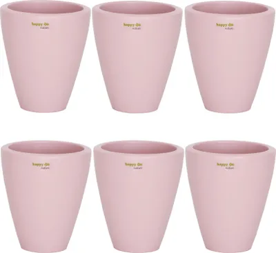 Produktbild von Set6 6 Keramik Blumentopf Rhodos für Orchideen silver pink H 17 cm