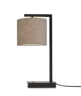 Produktbild von it's about RoMi - Tischleuchte Boston - Schwarz/Taupe - 18x18x44cm Tischlampe - Nachttischlampe, Wohnzimmer, Schlafzimmer