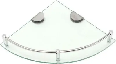 Produktbild von Eckduschablage aus Glas – Wandmontiertes Badezimmerregal – Eckregal – 20 x 20 x 4 cm