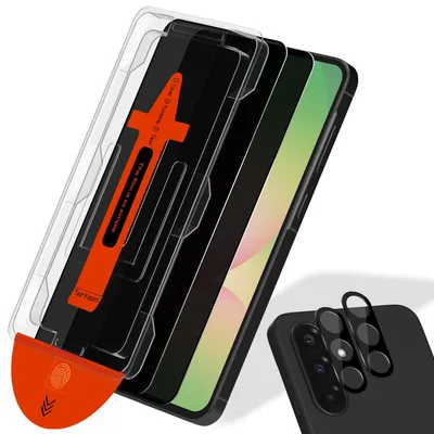 Produktbild von 2-Pack Samsung A56 Displayschutzfolie Privacy & 2-Pack Kameraschutz - Gehärtetes Glas | [Automatische Installation] - Blasenfrei