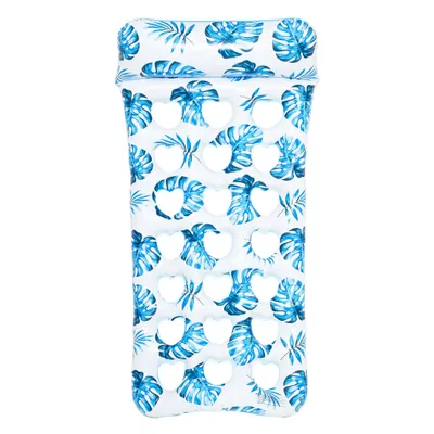 Produktbild von Luftmatratze 165x80 cm mit Kopfstütze – aufblasbare Wasserhängematte für Pool & Wasser blau