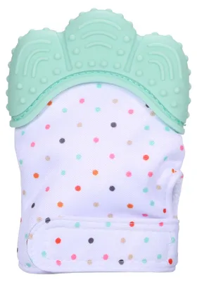 Produktbild von Nahrungsmittelgrad-Silikon-Molar-Handschuh-Zahnpflege-beruhigende Schmerzlinderung Säuglingsbaby Sounding Kinderkrankheits-Handschuh-Beißring Chew Toy
