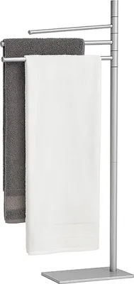 Produktbild von Relaxdays Handtuchständer, HxBxT: 83 x 33,5 x 14 cm, Edelstahl, 2 bewegliche Stangen, stehender Handtuchhalter, silber