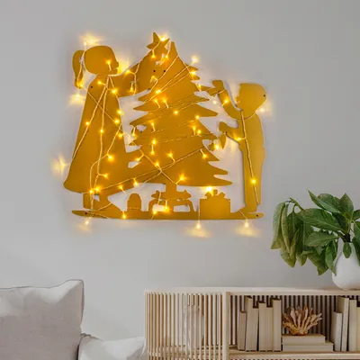 Immagine prodotto di Wallity, XMASGOLD - 016, scultura da parete, oro, 100 % METALLO, 39 x 64 cm