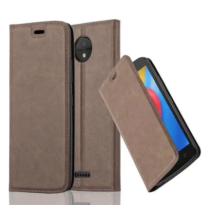 Image de Cadorabo Housse pour Motorola MOTO C Housse de protection marron Etui pour téléphone portable Case Cover Fermeture magnétique