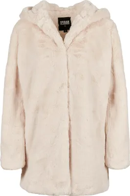 Image de Urban Classics Ladies - Manteau Teddy à capuche blanc cassé - XXL