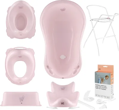 Produktbild von Babywanne, Sitz, Ständer, Schemel, Topf, Toilettensitz, Abfluss – Rosa