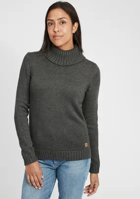 Produktbild von OXMO OXPIA Damen Rollkragenpullover Pullover mit Rollkragen Reißverschluss Baumwollmischung Regular fit